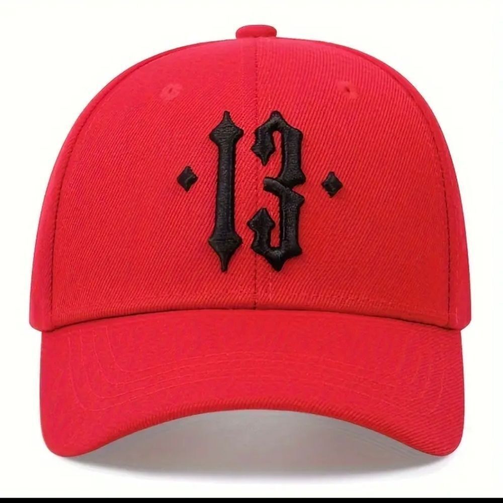 Gothic 13 Embroidery Baseball Cap Hip Hop Solid Color Sports Hat Velcro Back